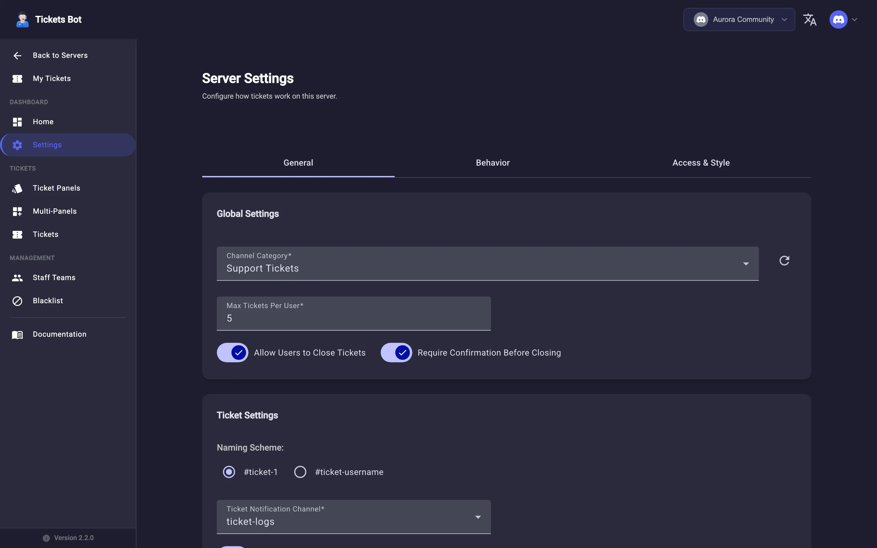 The claiming toggles under Server Settings